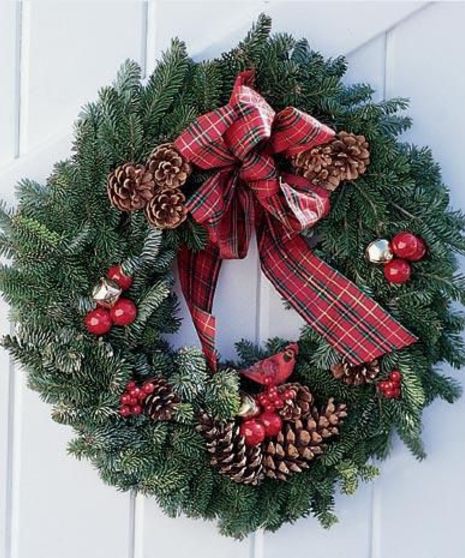 Pine Cone, Crab Apple, & Winter Berry Christmas Wreath